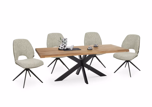 Stuhl MAILE - drehbar, Stoff, Braun