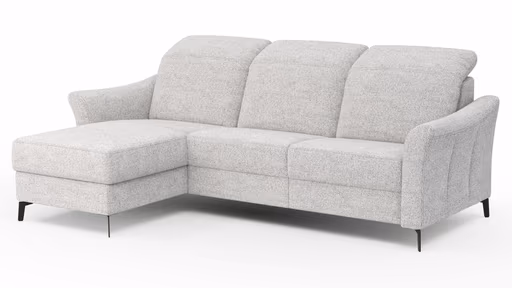 Ecksofa Canterbury - Longchair links mit 2,5-Sitzer, Stoff, Offwhite