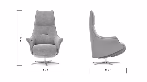 Relaxsessel Girona -  inklusive motorischer Relaxfunktion, Stoff, Leder, Rose