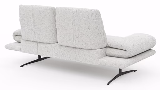 Sofa Lucero 2.0 - 2-Sitzer inkl. Drehsitz, Rollout-Armlehne und Sitztiefe verstellbar, Stoff, Offwhite