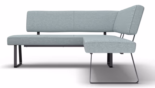 Eckbank Carmelo - Breite ca. 169x215 cm, Velour, Hellblau