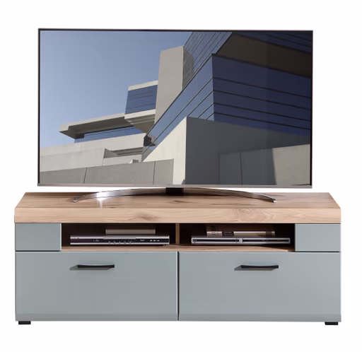 TV-Lowboard - B ca. 140 cm, Schilfgrün, Viking Eiche Nachbildung