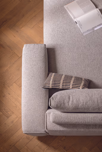 Ecksofa Serava - 2,5-Sitzer mit Longchair rechts, inkl. Relaxfunktion, Stoff, Grau