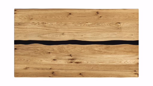 Esstisch Kima - LB ca. 180x100 cm, Wildeiche massiv mit Epoxid-Harz