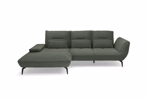 Ecksofa PAYTON - Ecke links, 2-Sitzer, Stoff, Olive