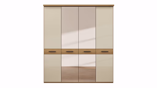 Drehtürenschrank Lenoso - B. ca. 200 cm, Glas Champagner, Spiegel