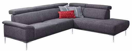 Ecksofa - 2-Sitzer mit Ecke rechts, Stoff, Anthrazit