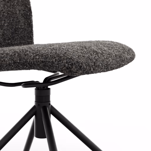 Stuhl Sedana - drehbar, Stoff, Dunkelgrau