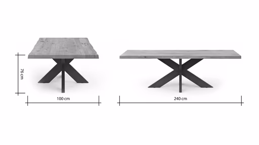 Esstisch Clifton - LB ca. 240x100 cm, Wildeiche massiv