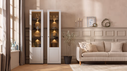 Sofa Burnley - 3-Sitzer, Stoff, Graubeige