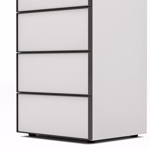 Kommode Loretto - BHT ca. 60x115x53 cm, Lack matt, Weiß