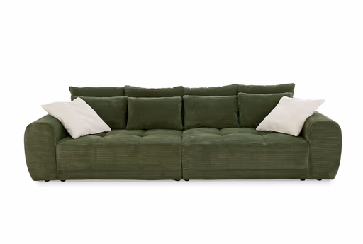 Megasofa JANNI - 3-Sitzer, Stoff, Dunkelgrün