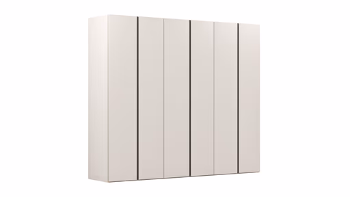 Drehtürenschrank Loretto - B ca. 280 cm, Gola, Lack matt, Perlmutt