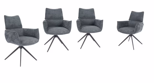 Armlehnstuhl MARGIT - drehbar, Stoff, Graublau