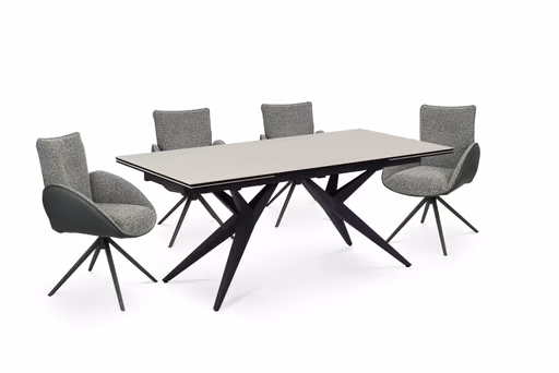 Armlehnstuhl MAURA - drehbar, Stoff, Anthrazit