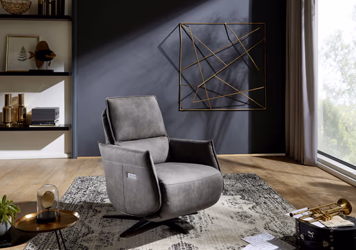 Fernsehsessel - Relaxfunktion, Stoff, Bordeaux