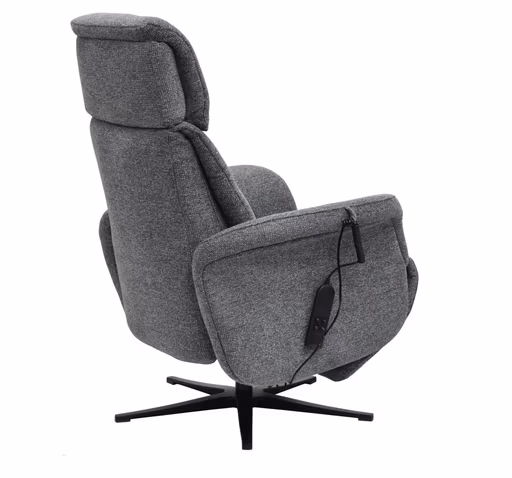 TV-Sessel MARLON - drehbar, Relaxfunktion, Kopfteilverstellung, Stoff, Graublau