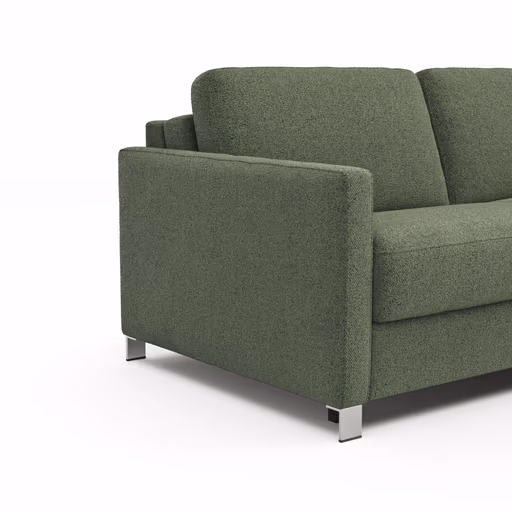 Sofa Nuoro - 2,5-Sitzer inkl. Schlaffunktion, Armlehne schmal, Stoff, Olivgrün