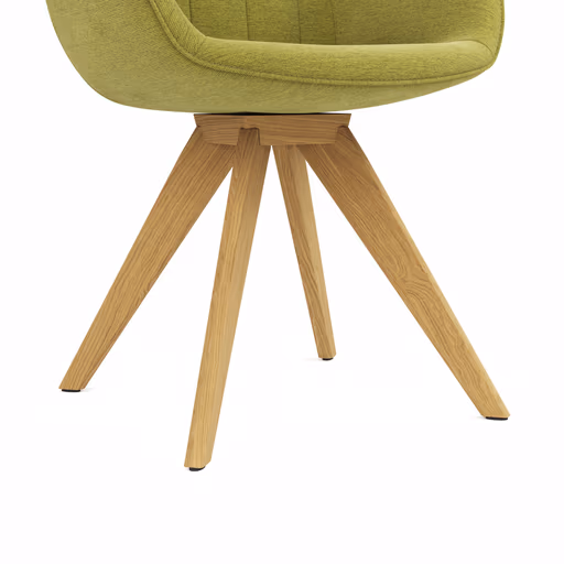 Polsterstuhl Dinner - drehbar, Stoff, Lichtgrasgrün