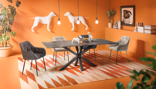 Esstisch ABBIGAIL - LB ca. 200x100 cm, Schwarz