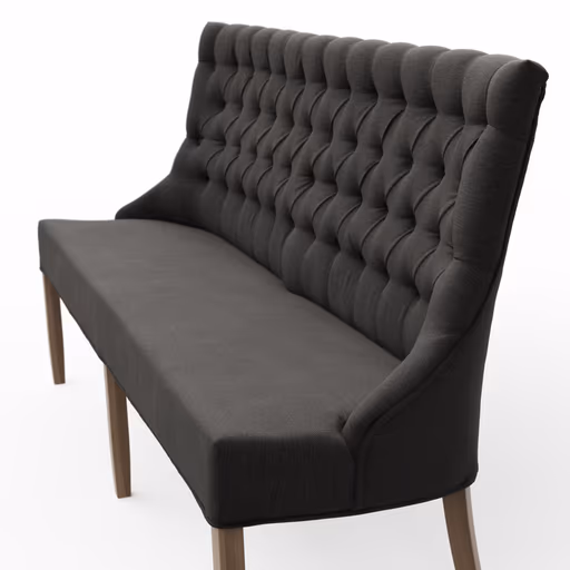 Polsterbank Litchfield - B. ca. 200cm, Stoff, Schwarzgrau