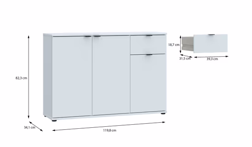 Kommode FINELLA- Hellgrau