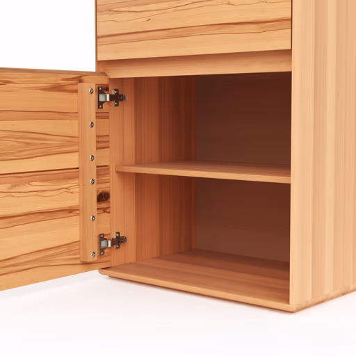 Vitrine Hillsboro - inkl. Beleuchtung, Anschlag Links, Buche/Kernbuche natur, geölt