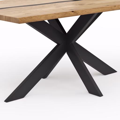 Esstisch Kima - LB ca. 180x100 cm, Wildeiche massiv mit Epoxid-Harz