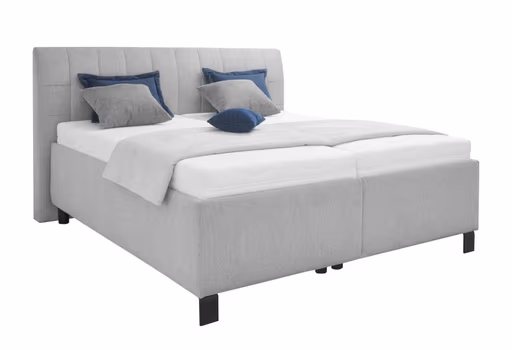 Polsterbett - Liegefläche ca. 180x200 cm, Stoff, Grau