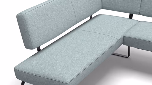 Eckbank Carmelo - Breite ca. 169x215 cm, Velour, Hellblau