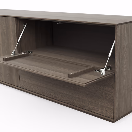 Mediaboard Saratoga - Buche massiv, silbergrau geölt