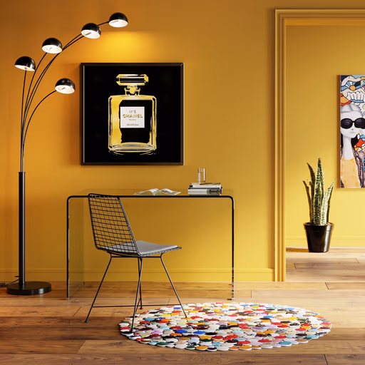 Teppich- D ca. 150 cm, Echtfell, Multicolor