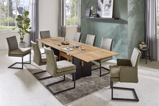 Esstisch - ausziehbar, LB ca. 180(300)x100 cm, Eiche massiv