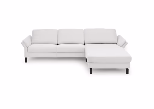 Ecksofa CALM PREMIUM 2.0 - 3-Sitzer mit Longchair rechts, Rückenlehne vertellbar, Stoff, Hellgrau