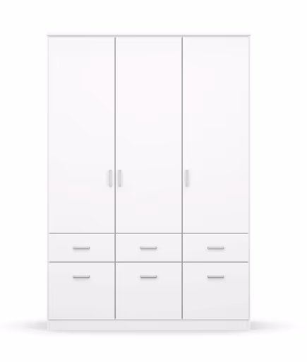 Drehtürenschrank ROYAN- B ca. 136 cm, Weiß
