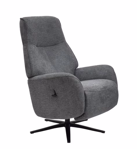 TV-Sessel MARCELAS - drehbar, Relaxfunktion, Kopfteilverstellung, Stoff, Grau