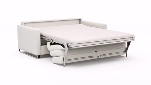 Sofa Nuoro - 2,5-Sitzer inkl. Schlaffunktion, Armlehne mit Kufe, Stoff, Natur