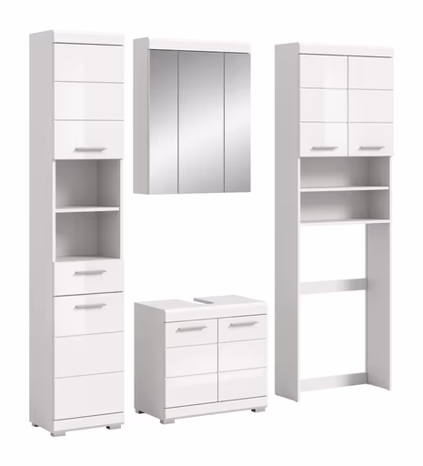 Badblock - 4-teilig, Weiß, Weiß Hochglanz