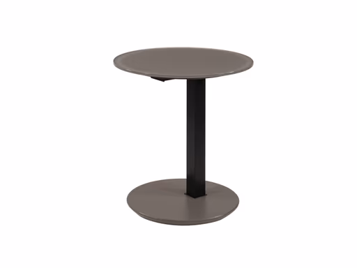 Beistelltisch - höhenverstellbar, D. ca. 50 cm, Graubeige lackiert