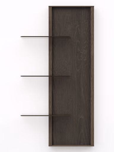 Wandregal Saratoga - rechtsseitig, Buche massiv, silbergrau geölt