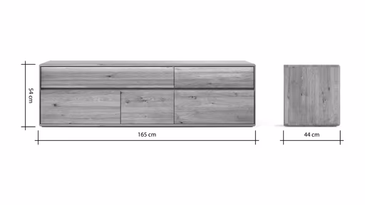Mediaboard Hillsboro - inkl. Beleuchtung, Wildeiche natur, geölt
