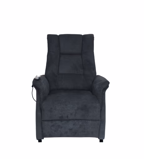 TV-Sessel MIKALA - Aufstehhilfe, Relaxfunktion, Kopfteilverstellung, Stoff, Schwarz