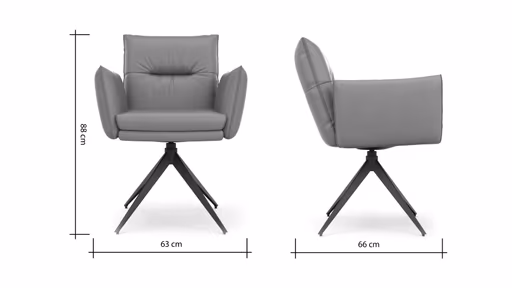 Armlehnstuhl Coscino - Leder, Hellgrau