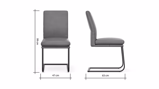 Freischwinger Valloni, Leder, Hellblau