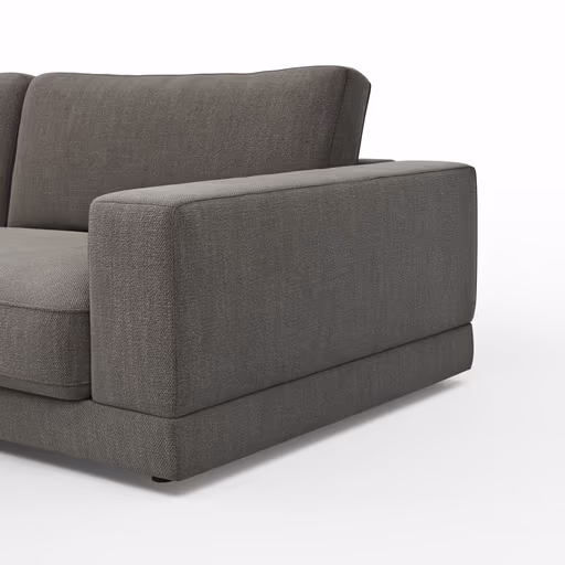 Ecksofa Juni - Longchair links mit 1,5-Sitzer, Stoff, Schwarz