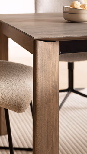 Esstisch Saratoga - ausziehbar, LB ca. 180x95 cm, Buche massiv, silbergrau geölt