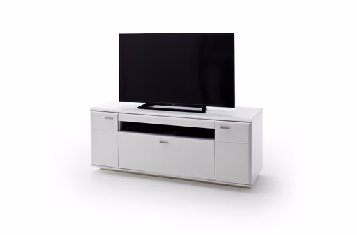 Wohnwand - mit Beleuchtung, Weiß 