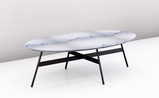 Couchtisch - LBH ca. 116x70x35 cm, Keramik, Weiß