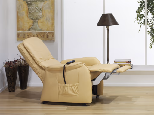 Fernsehsessel EM Frankfurt - Relaxfunktion (1-motorisch), Leder, Honig