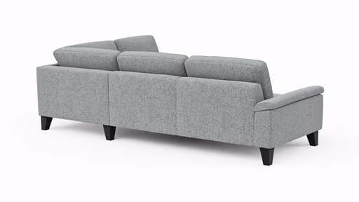 Ecksofa Oviedo - 2,5-Sitzer mit Ecke rechts, Stoff, Hellgrau